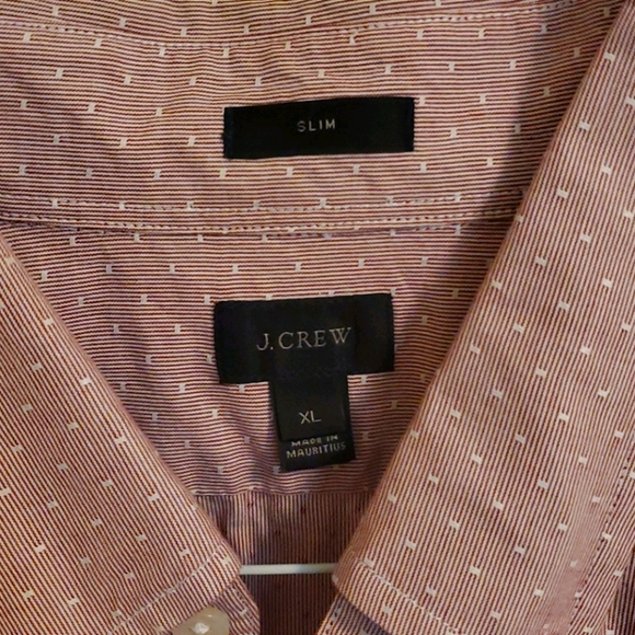 J. Crew Shirt Magenta Stripe w/ Wh Accent XL - Picture 2 of 3